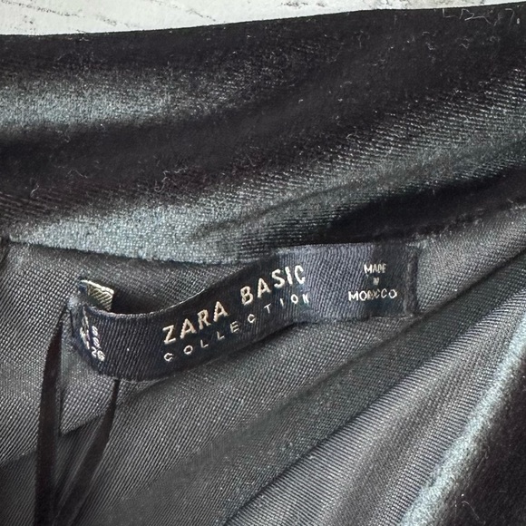 ZARA Velvet Off Shoulder Cocktail Bodycon Midi Dress Hunter Green Holiday Party - Picture 10 of 12